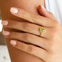 Heart Chakra Emerald Ring Silver Or Gold Plated, thumbnail 2 of 11
