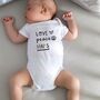 Personalised Love And Peace Babygrow, thumbnail 1 of 2