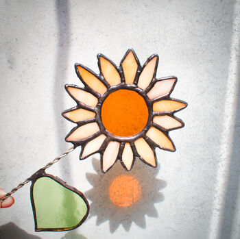 Sunflower Stem Stained Glass Everlasting Keepsake, 2 of 7