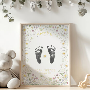 'Spring Baby' Personalised Footprint Keepsake Kit, 3 of 6