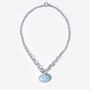 Larimar Amulet Silver Chain Necklace, thumbnail 1 of 5