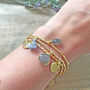 Gold Plated Gemstone Friendship Charm Bracelet Set, thumbnail 4 of 7