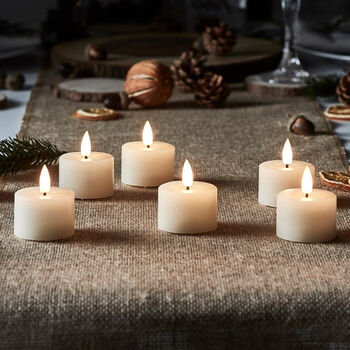Six Ivory Tru Glow® LED Mini Votive Candles With Remote, 3 of 3