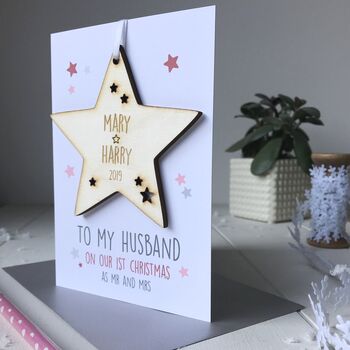 Personalised Husband's First Christmas Card, 3 of 5