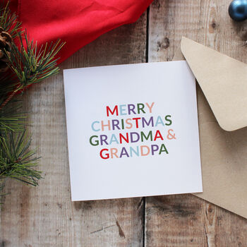'Merry Christmas Grandma And Grandad' Christmas Card, 2 of 4
