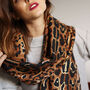 Personalised Leopard Spot Gold Foil Print Scarf, thumbnail 1 of 12