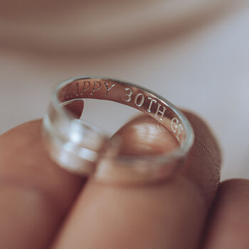Secret Message Personalised Silver Ring 30th Birthday, 2 of 8