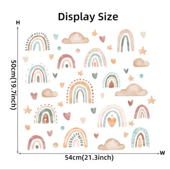 Pastel Rainbow Clouds Stars Waterproof Removable Wall Stickers, 6 of 6