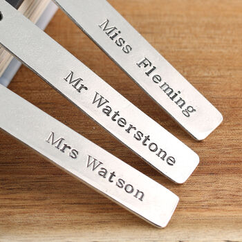 Personalised Teachers Gift Pewter And Leather Bookmark, 4 of 10