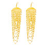 Disco Cascade Chain Earrings In Silver Or Gold Plate, thumbnail 3 of 4