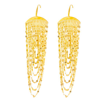 Disco Cascade Chain Earrings In Silver Or Gold Plate, 3 of 4