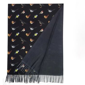 Bird Print Cotton Tassel Scarf, 6 of 8