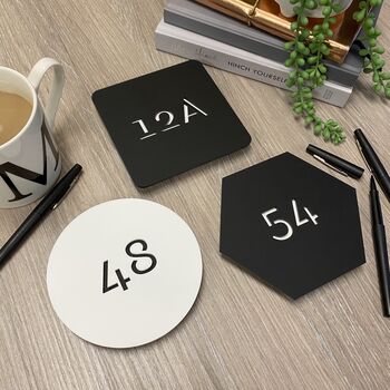 Monochrome Laser Cut Square House Number, 4 of 11