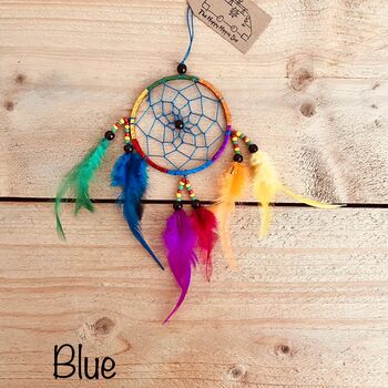 Mini Rainbow Dream Catchers With Vibrant Feathers, 8 of 11