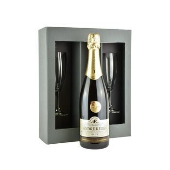 Valentine:Crémant D'alsace Gift Set With Two Flute Glasses, 2 of 2