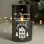 Personalised Christmas Smoked Glass LED Candle, thumbnail 3 of 4