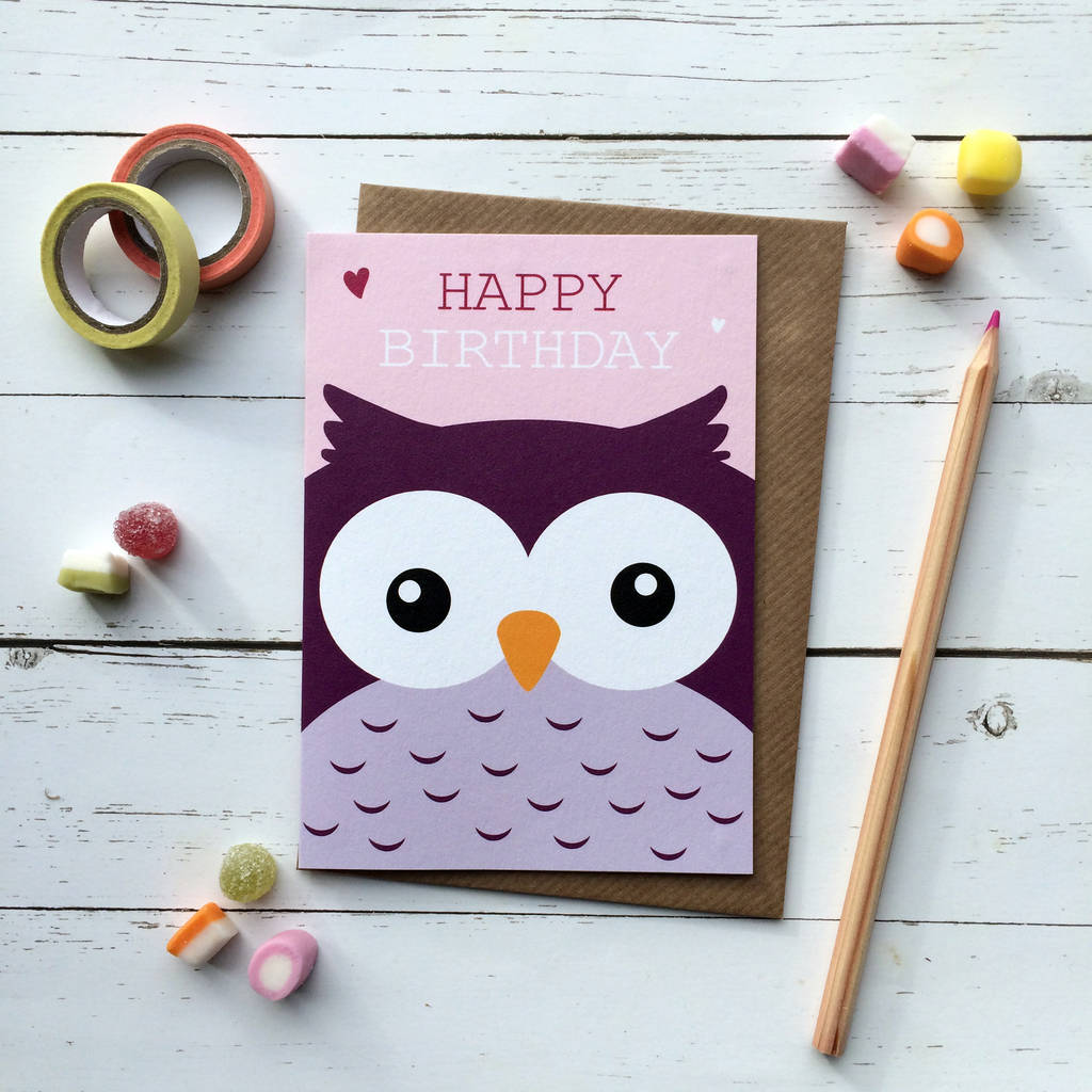 Printable Owl Birthday Card