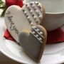 Grey Valentine's Heart Cookies, thumbnail 3 of 3