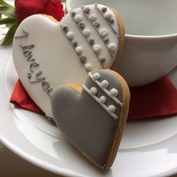 Grey Valentine's Heart Cookies, 3 of 3