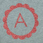 Glitter Flower T Shirt Personalised With Initial, thumbnail 3 of 4