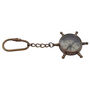 Bronze Ship Wheel Compass Keyring, thumbnail 6 of 9