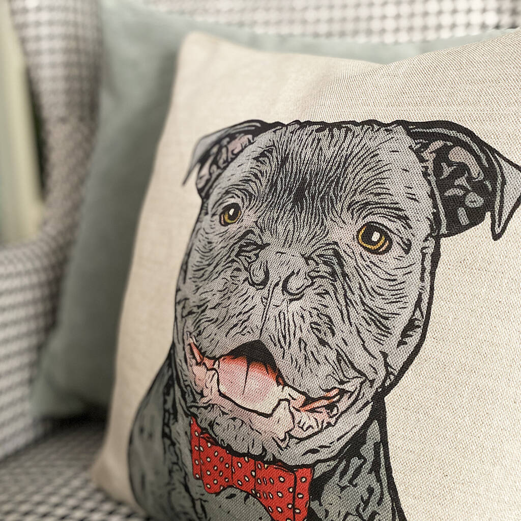 staffordshire bull terrier cushion