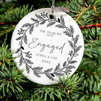 Personalised Engaged Couple Christmas Tree Bauble, 3 of 4