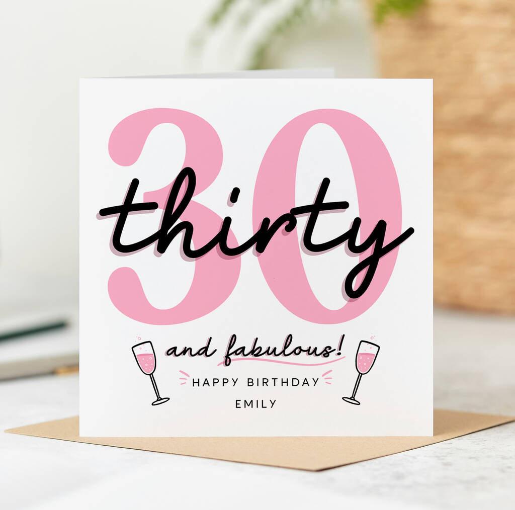 Personalised 30th Birthday Card '30 And Fabulous' By Arrow Gift Co