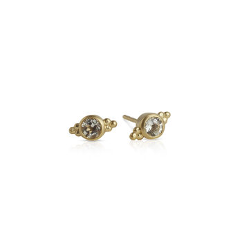Birthstone Stud Earrings Gold Plated Sterling Silver, 7 of 12