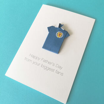 Personalised Scotland Football Origami Shirt Card, 6 of 6