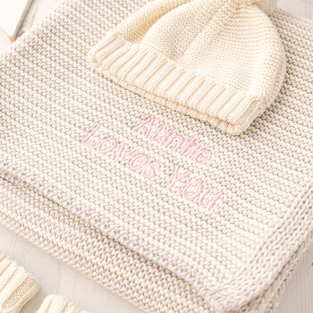 Luxury Cream Welcome Baby Knitted Essentials And Toy Gift Set, 9 of 12