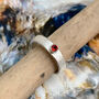 Garnet January Birthstone Ring Textured Sterling Silver, thumbnail 2 of 8