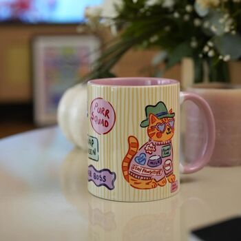 Cat Patch Mug – Fun Cat Lover Coffee Cup, 5 of 9