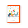 Let's Party Dinosaur Greeting Card, thumbnail 1 of 3