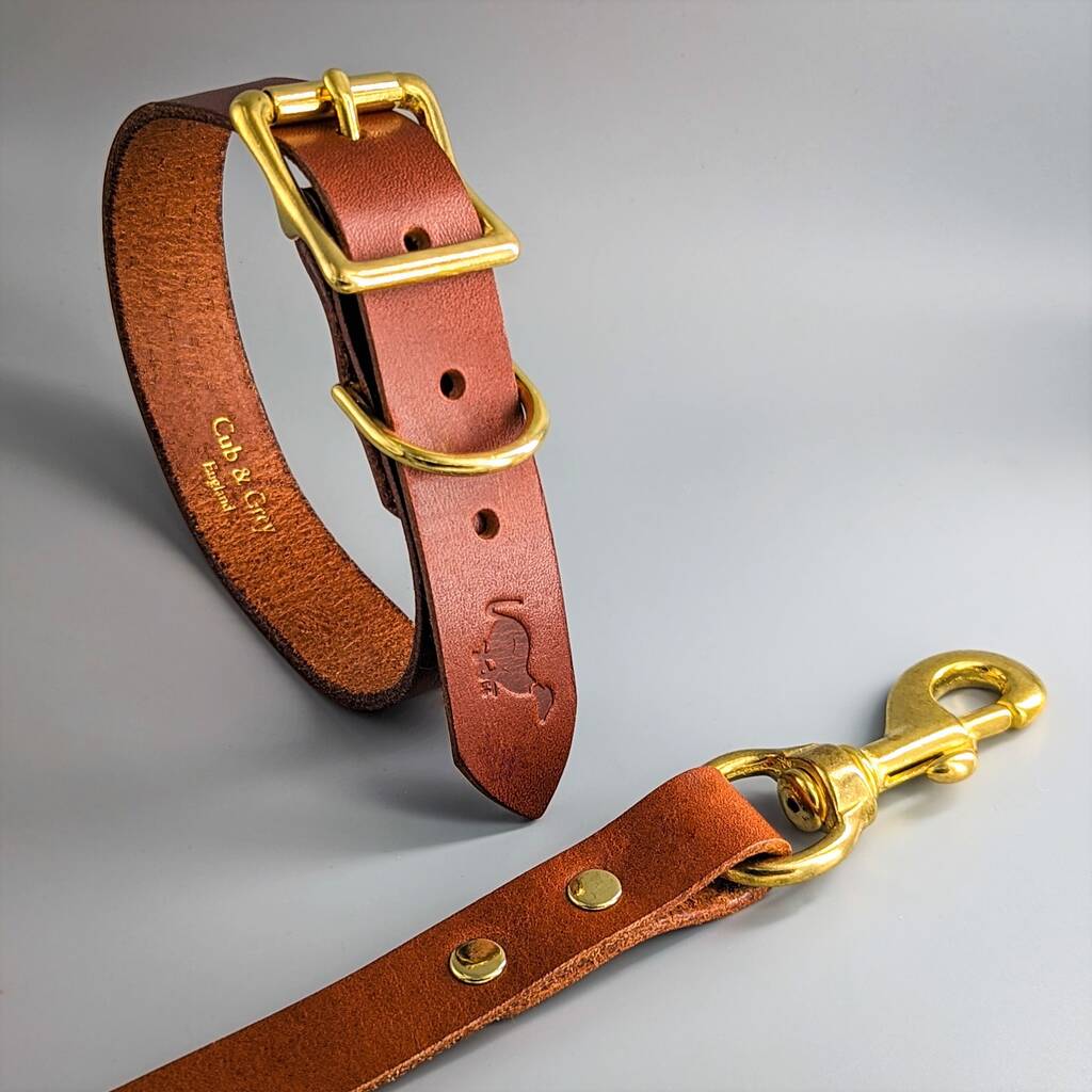 Classic Leather Dog Collar And Lead Set, 1 of 11