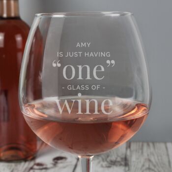 Personalised Holds A Bottle Of Wine Glass, 2 of 3