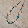 Long Gold And Green Statement Necklace, thumbnail 3 of 5