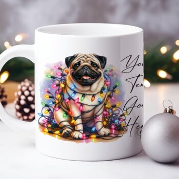 Personalised Pug In Christmas Lights, 9 of 9