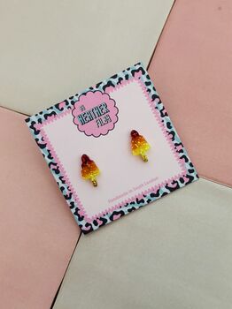 Rocket Ice Lolly Glitter Resin Studs / Holiday Jewellery / Colourful Resin Accessories / Gift For Her, 5 of 5