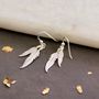 Silver Feather Earrings, thumbnail 1 of 8