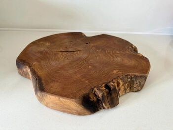 Handcrafted 40cm Teak Root Chopping Board Natural Wood, 3 of 9