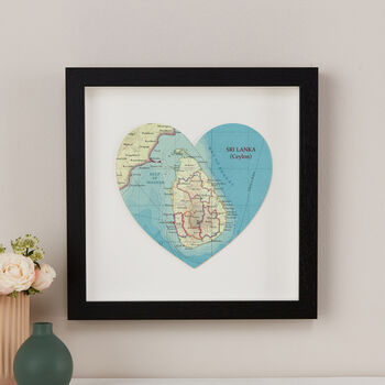 Personalised Location Sri Lanka Map Heart Print, 4 of 4