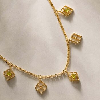 Moroccan Charm Gold Plated Peridot Necklace, 6 of 12