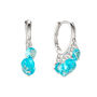 Iris Turquoise Silver Waterfall Huggie Earrings, thumbnail 1 of 2