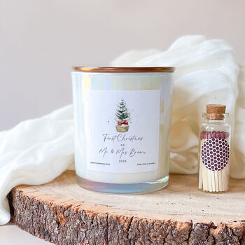 Personalised First Christmas As Mr And Mrs Gift Candle, 2 of 10