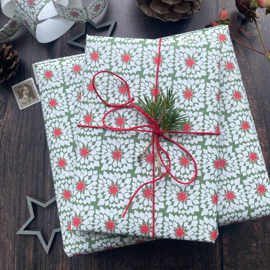 Patchwork Star Paper Fibre Wrapping Paper Set, 1 of 12