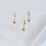 14 Carat Gold Spike, Threaded Labret Earring, thumbnail 4 of 4