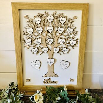Personalised Retirement Gift Tree Framed Wooden Tree, 6 of 10