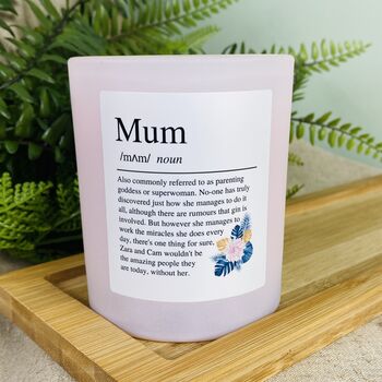 Personalised Mothers Day Mum Definition Candle, 3 of 12