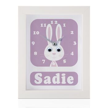 Personalised Children's Rabbit Clock, 10 of 10